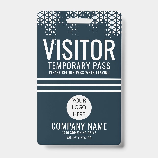 Badge Logo du Visitor Blue Company Identifiant du Pass a (Avant)