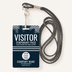 Badge Logo du Visitor Blue Company Identifiant du Pass a