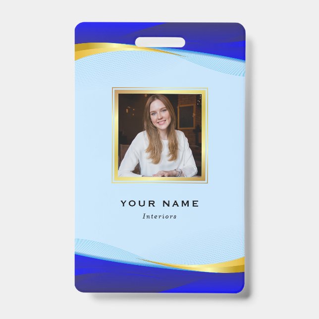 Badge Logo élégant Blue Gold Luxury Designer (Avant)