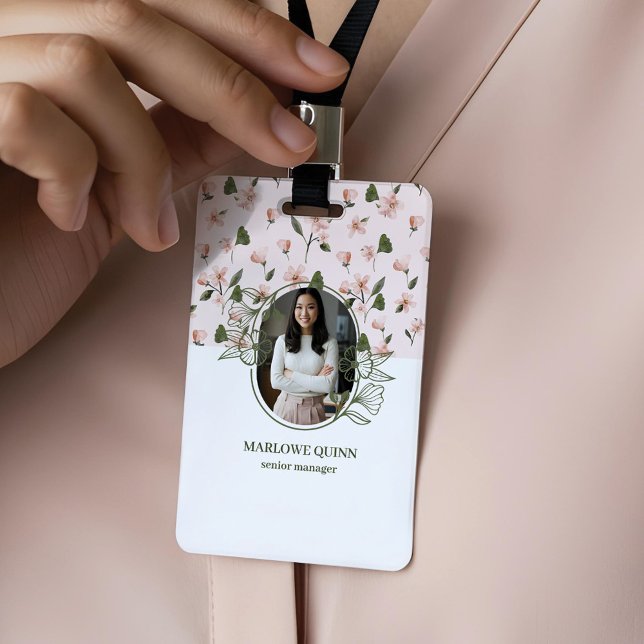 Badge Logo élégant de monogramme botanique floral aquare (Elegant Botanical Monogram Logo Floral Watercolor Badge)