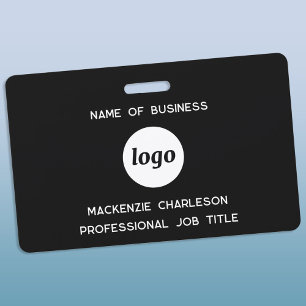 Badge Logo Entreprise Professionnelle Nom Noir