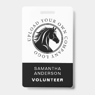 Badge Logo équestre du cheval Volontaire Employé Code QR