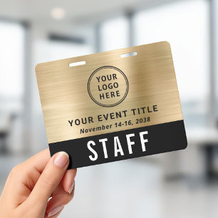 Badge Logo Équipe VIP Staff Vendeur Black Gold ID de l'é