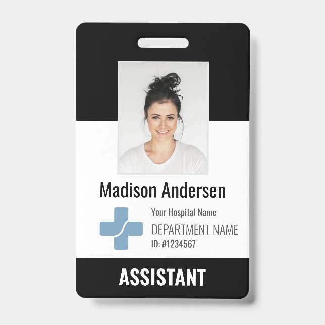 Badge Logo et ID photo de l'employé de l'hôpital personn (Face)