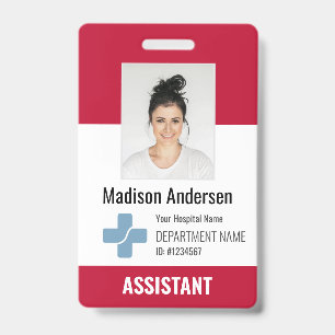 Badge Logo et ID photo de l'employé de l'hôpital personn