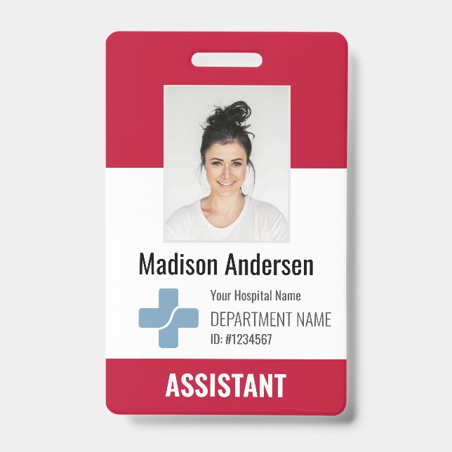 Badge Logo et ID photo de l'employé de l'hôpital personn (Face)
