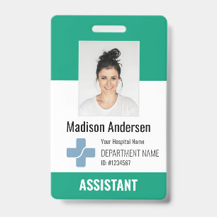 Badge Logo et ID photo de l'employé de l'hôpital personn