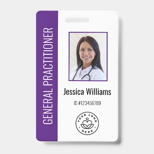 Badge Logo et ID photo de l'employé Médicale personnalis (Avant)