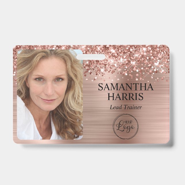 Badge Logo et photo de Glittery Rose Gold (Avant)