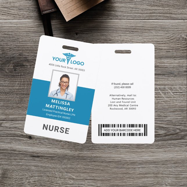 Badge Logo et photo de l'employé de l'hôpital (Medical Assistant Employee Photo ID Badge)