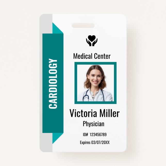 Badge Logo et photo de l'employé de l'hôpital personnali (Devant)