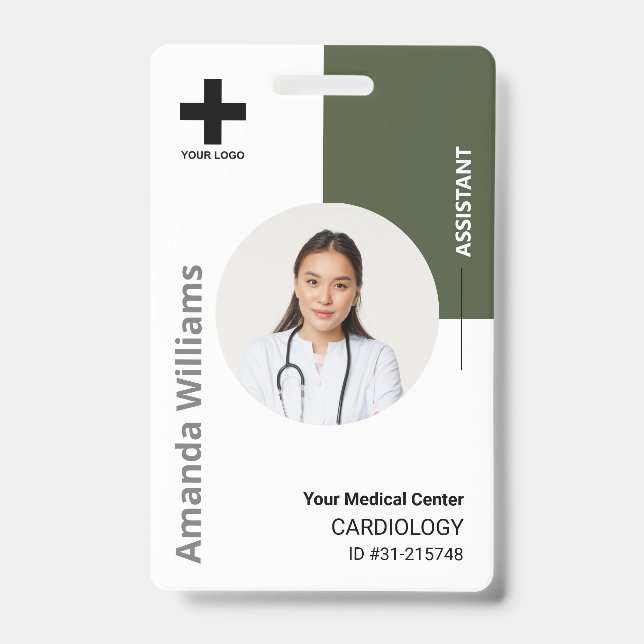 Badge Logo et photo d'employé d'hôpital personnalisé (Avant)