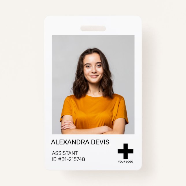 Badge Logo et photo des employés professionnels personna (Devant)