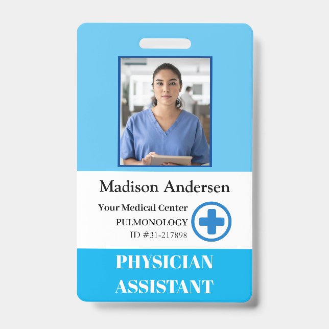 Badge Logo et photo personnalisés d'employé d'hôpital (Avant)