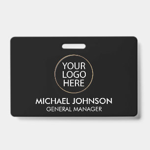 Badge Logo et texte personnalisés pour entreprise commer