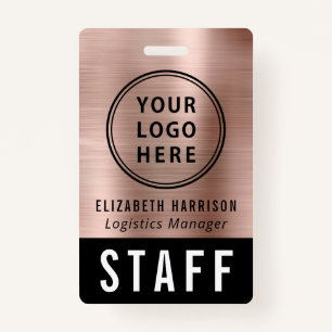 Badge Logo Événement Personnel Employé Rose Gold Identif