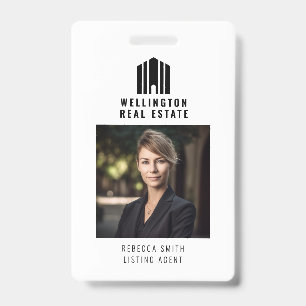 Badge Logo Immobilier Agent Immobilier Realtor Noir Blan