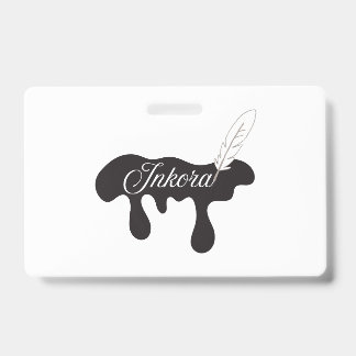 Badge Logo Inkora Créatif - Goutte d'encre et plume
