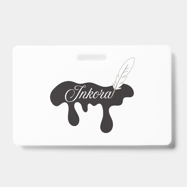 Badge Logo Inkora Créatif - Goutte d'encre et plume (Avant)