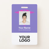 Badge prénom infirmiere violet