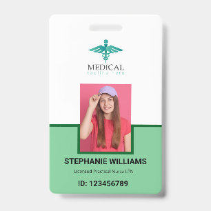 Badge Logo moderne Modèle Employé Nom photo Infirmière I