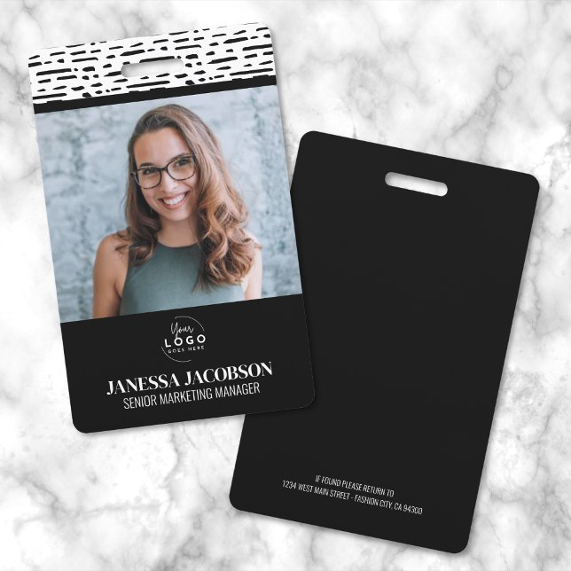 Badge Logo Noir Blanc Employé Entreprise (Event VIP All Access Logo Badge)