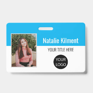 Badge Logo Nom de la photo de l'employé Code-barres ciel