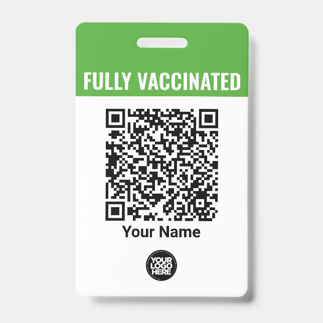 Badge Logo Nom Personnalisé de l'Employé Vaccination Cod (Avant)
