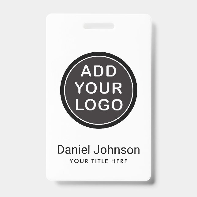 Badge Logo ou photo personnalisé nom de l'employé titre  (Avant)
