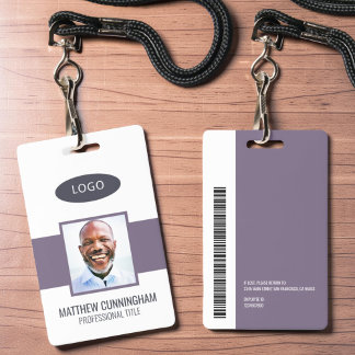 Badge Logo personnalisé couleur moderne nom de l'employé