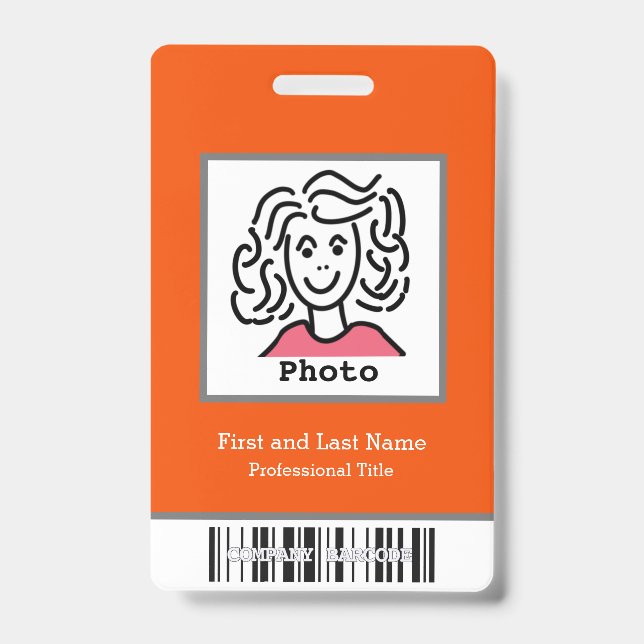 Badge Logo personnalisé de l'entreprise Code-barres Gran (Avant)