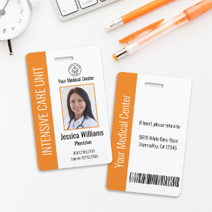 Badge Logo personnalisé d'employé d'hôpital Photo Orange