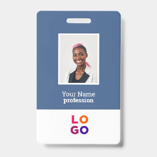Badge Logo personnalisé d'employé, Photo, Code QR, Nom