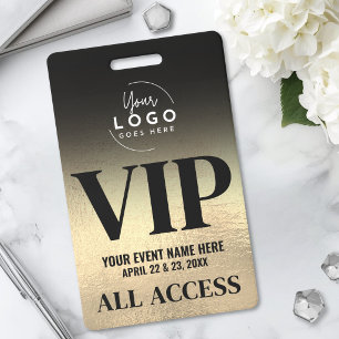 Badge Logo personnalisé Élégant Noir Or VIP