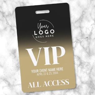 Badge Logo personnalisé Élégant Noir Or VIP