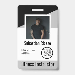 Badge Logo personnalisé Entreprise Personnalisé Gris Noi