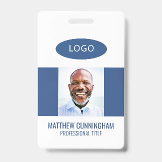 Badge Logo personnalisé moderne Nom de l'employé Code ba