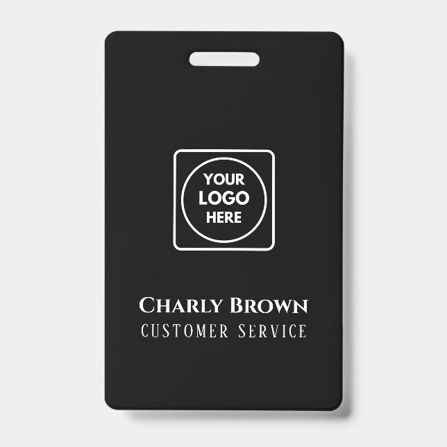 Badge Logo personnalisé noir | Employé personnalisé mode (Avant)
