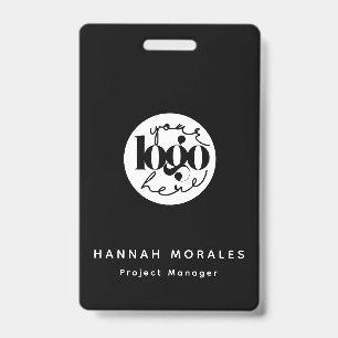 Badge Logo personnalisé noir professionnel minimaliste p