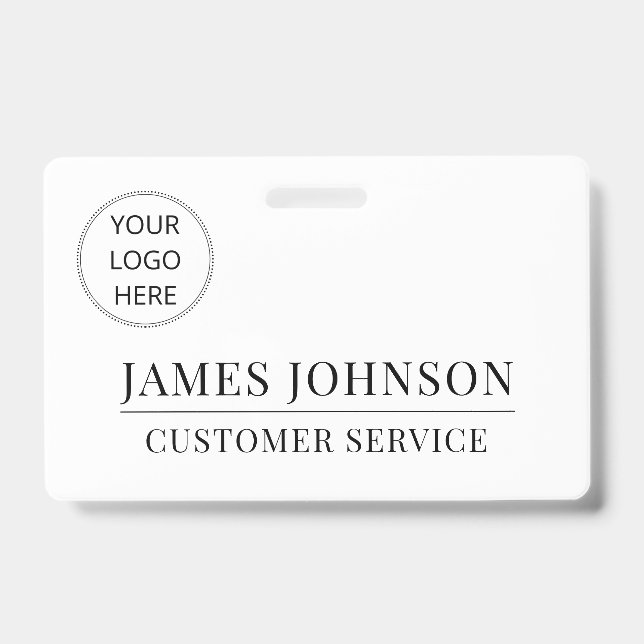 Badge Logo personnalisé Nom de l'employé du service clie (Avant)