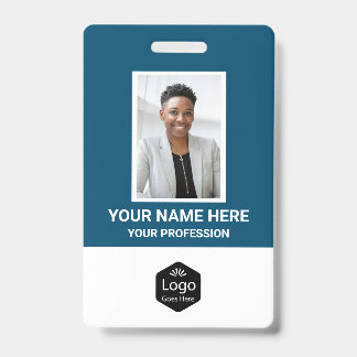Badge Logo personnalisé Photo de l'employé Bleu personna