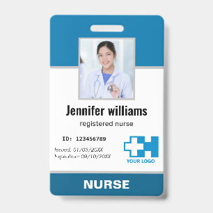 Badge Logo personnalisé Photo de l'employé Nom Infirmièr