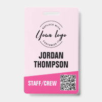 Logo personnalisé rose entreprise événement QR cod