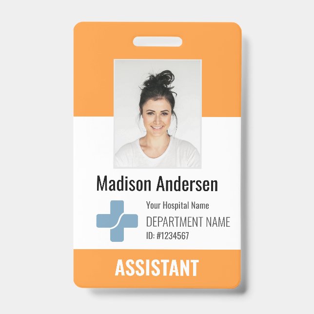 Badge Logo personnel de l'hôpital personnalisé et ID pho (Face)