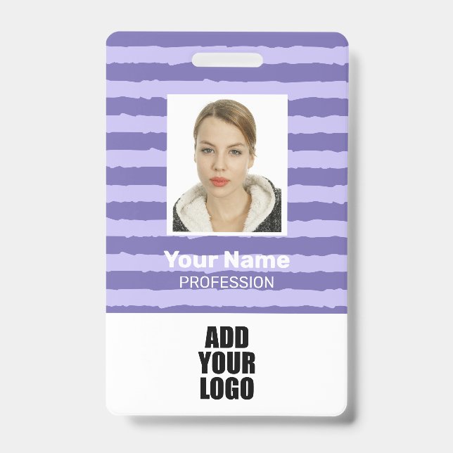 Badge Logo photo de l'employé et code-barres - ID de ban (Avant)