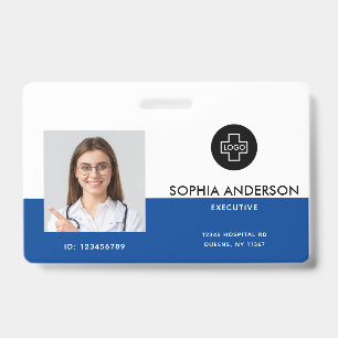 Badge Logo photo de l'employé Modèle moderne Nom de l'in