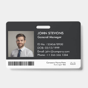 Badge Logo photo d'entreprise noir horizontal