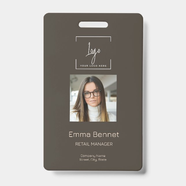 Badge Logo Photo d'identité de l'employé de l'entreprise (Avant)