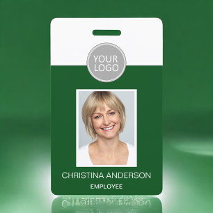 Badge Logo photo d'identité professionnelle verte avec n