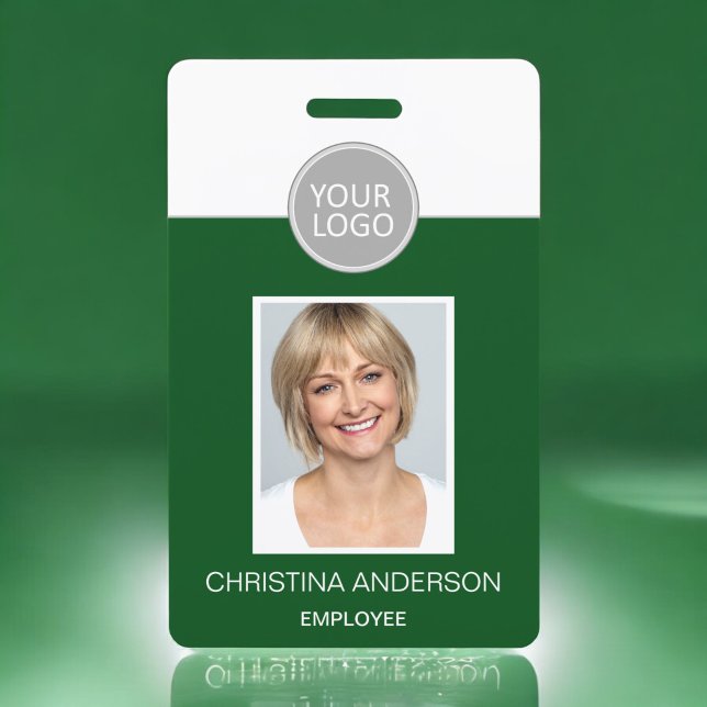 Badge Logo photo d'identité professionnelle verte avec n (Créateur téléchargé)